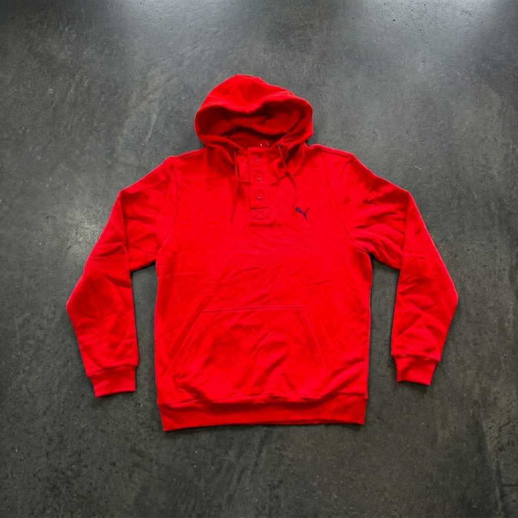 Puma Men's 2-Button Hoodie in Puma Red
