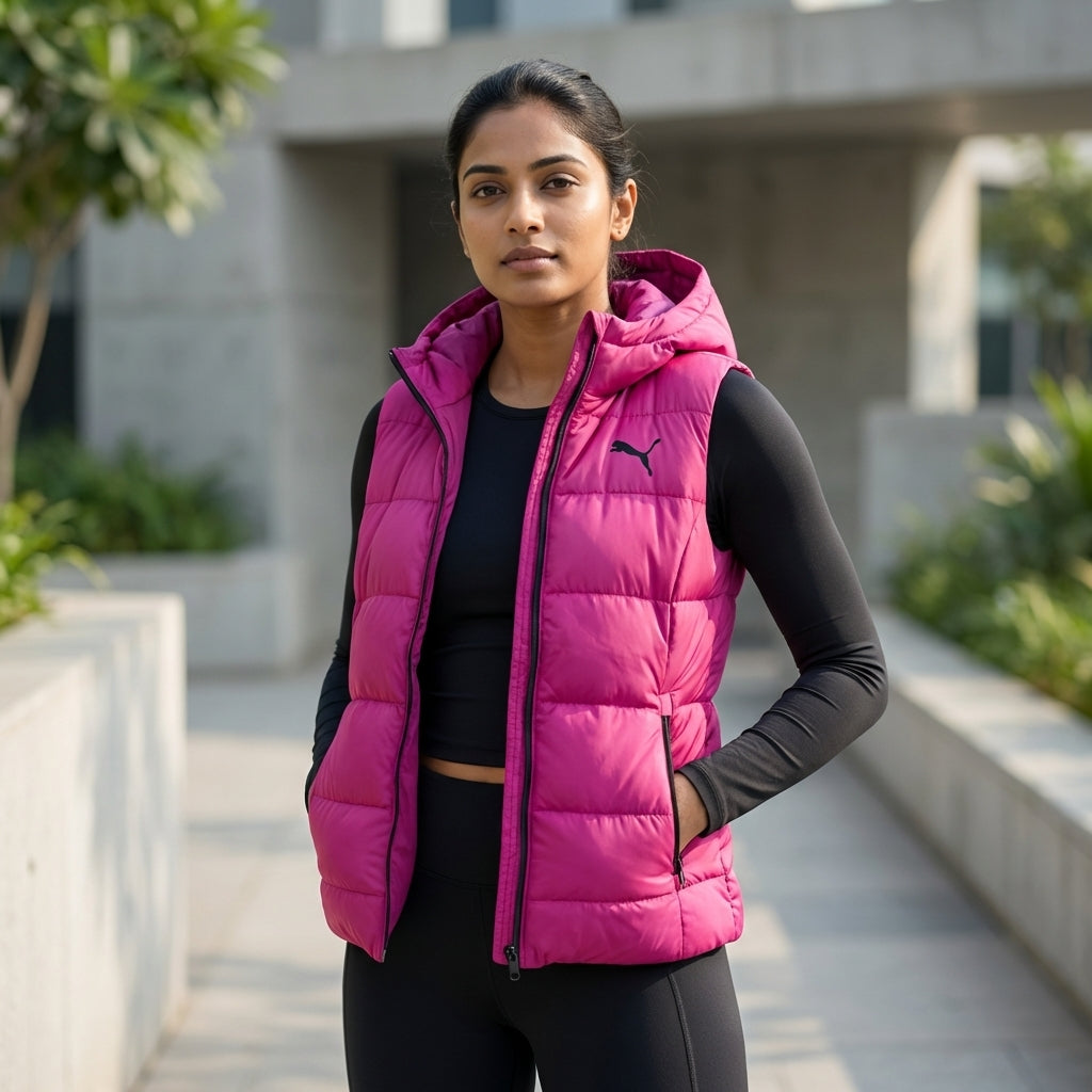 Puma CA Style Down Vest Fuscia