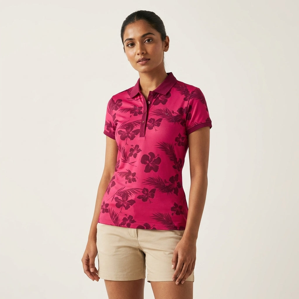 Puma Women's AOP Rose Red Polo