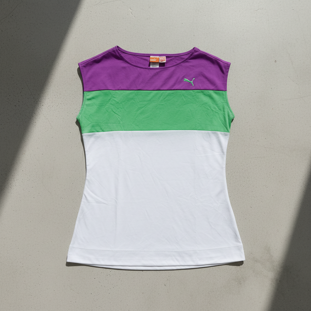 Puma SS Colorblock Pullover Top White
