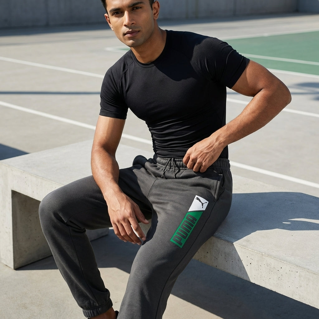 Puma Men's Sports Casual Logo Knitted Pants