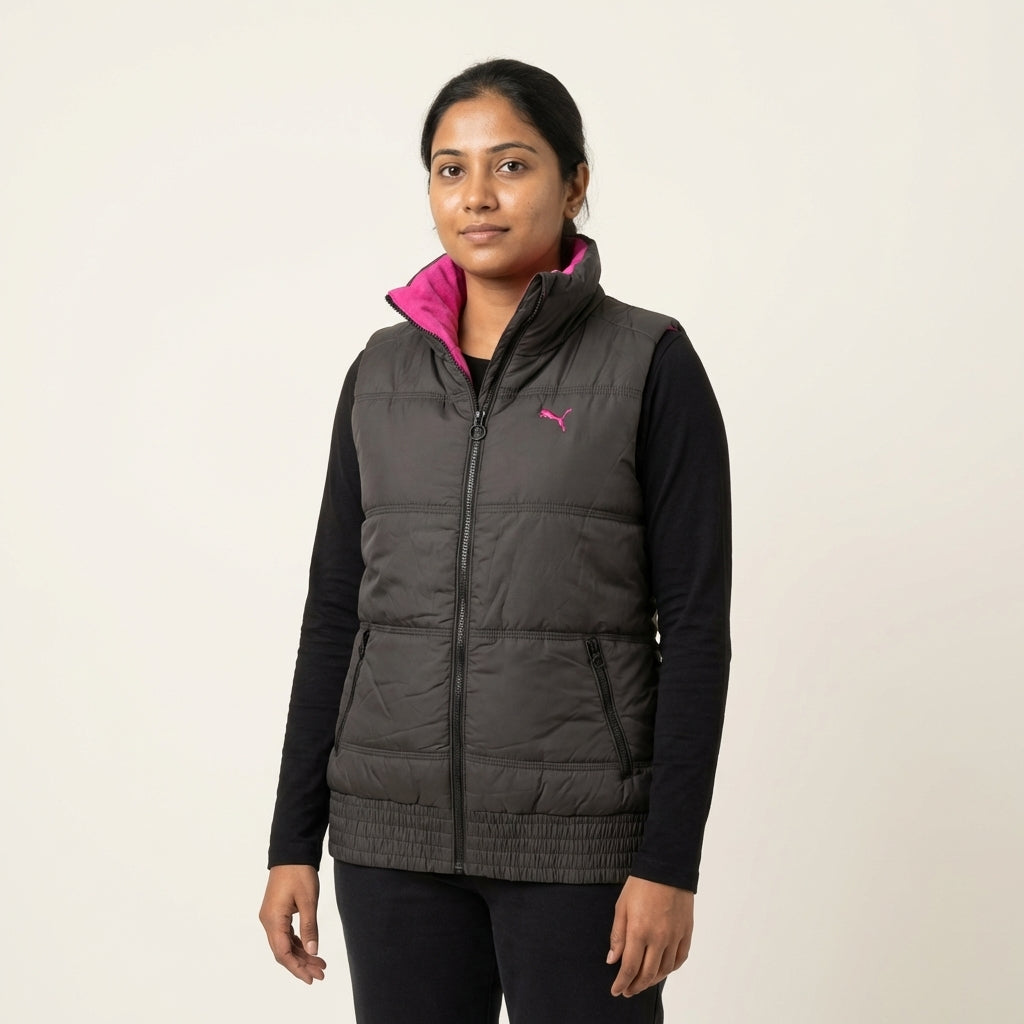 Puma Women's SL Woven Sleeveless Jacket in Black