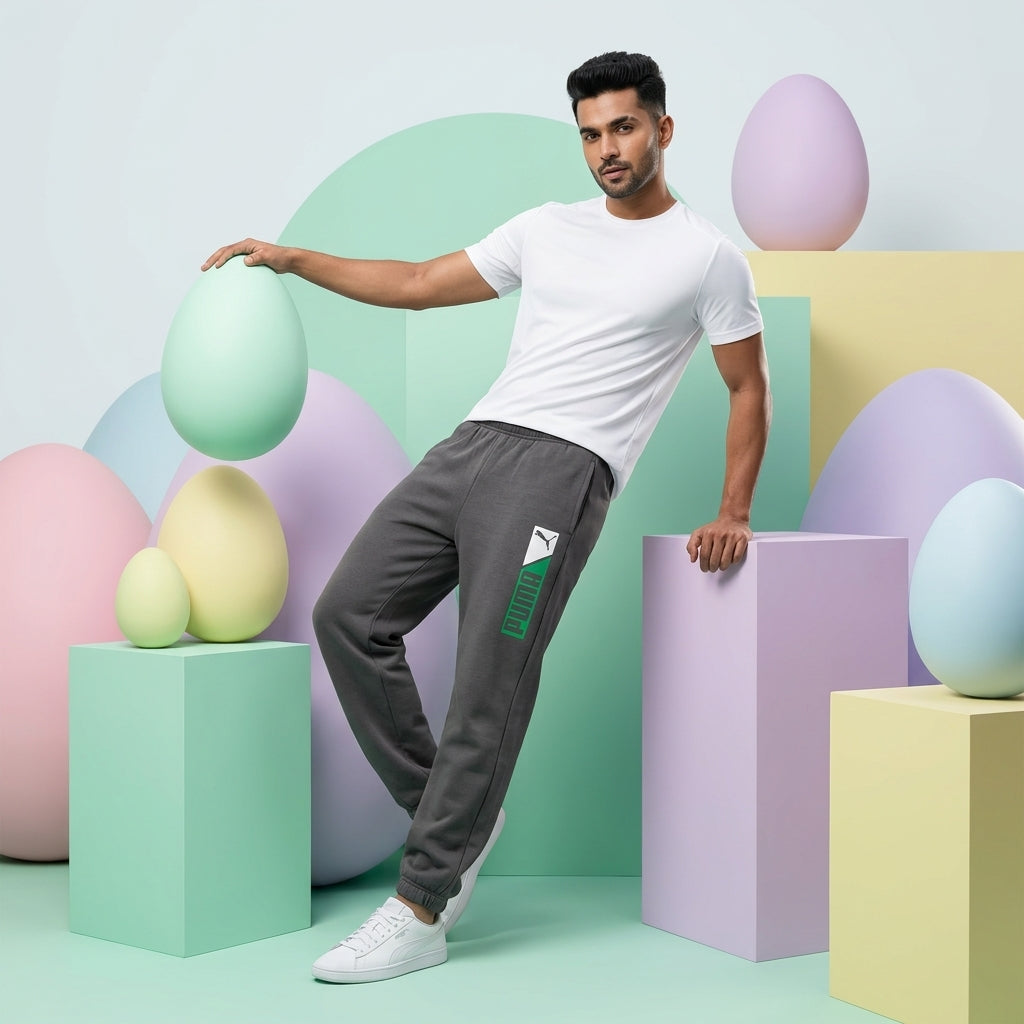 Puma Men's Sports Casual Logo Knitted Pants