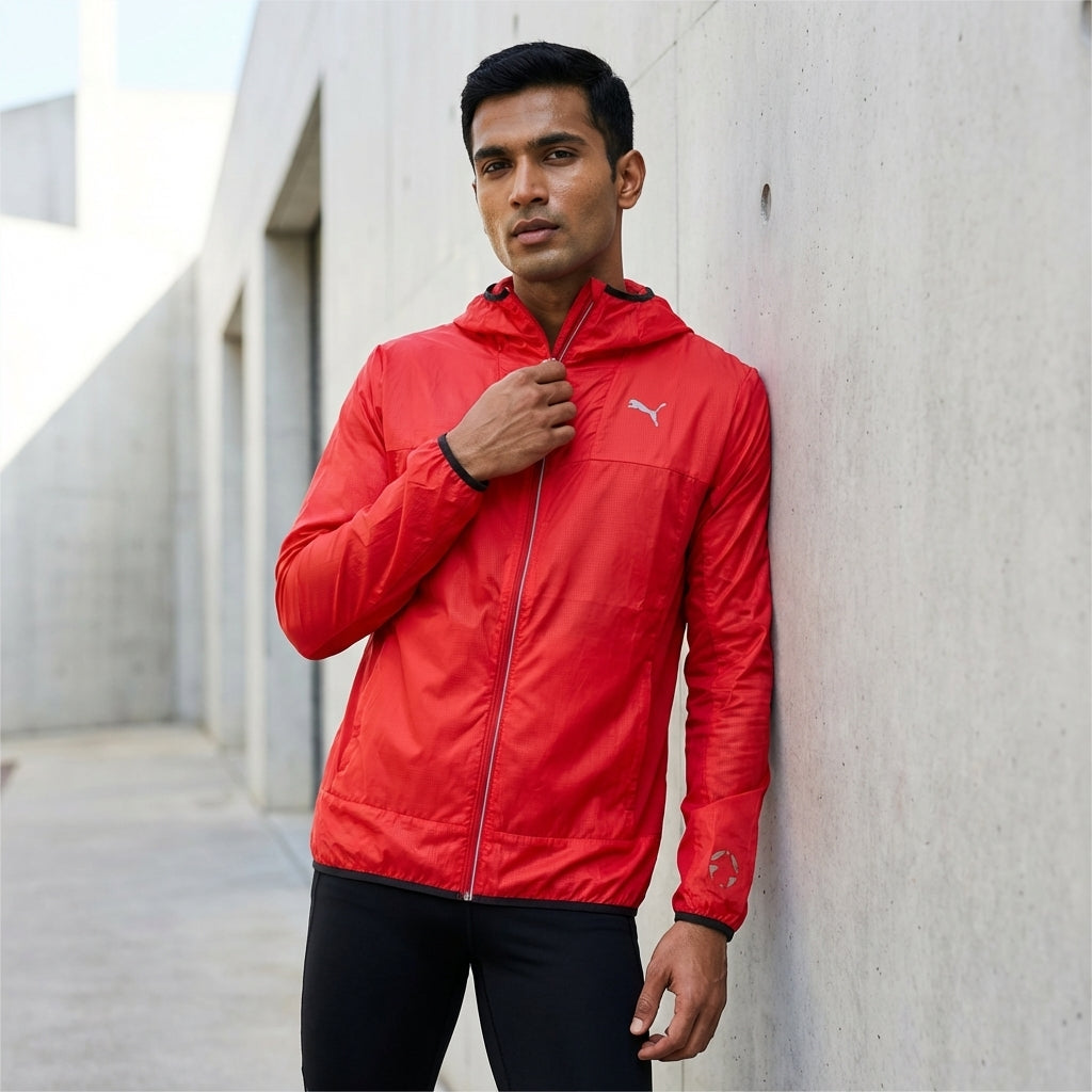 Puma Printed Windbreaker Haute Red