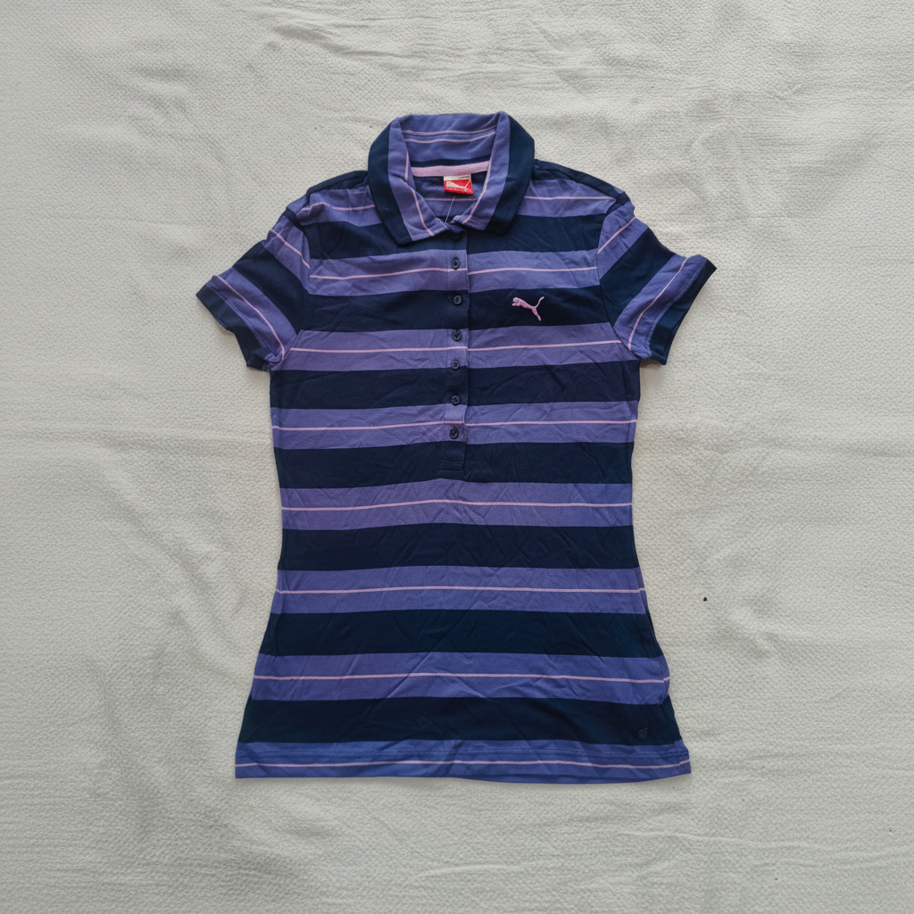 Puma Women's Striped Polo Medieval Blue-Violet
