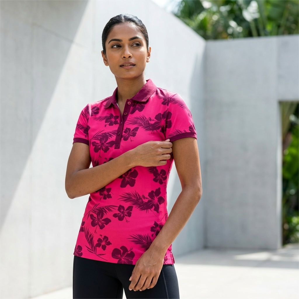 Puma Women's AOP Rose Red Polo