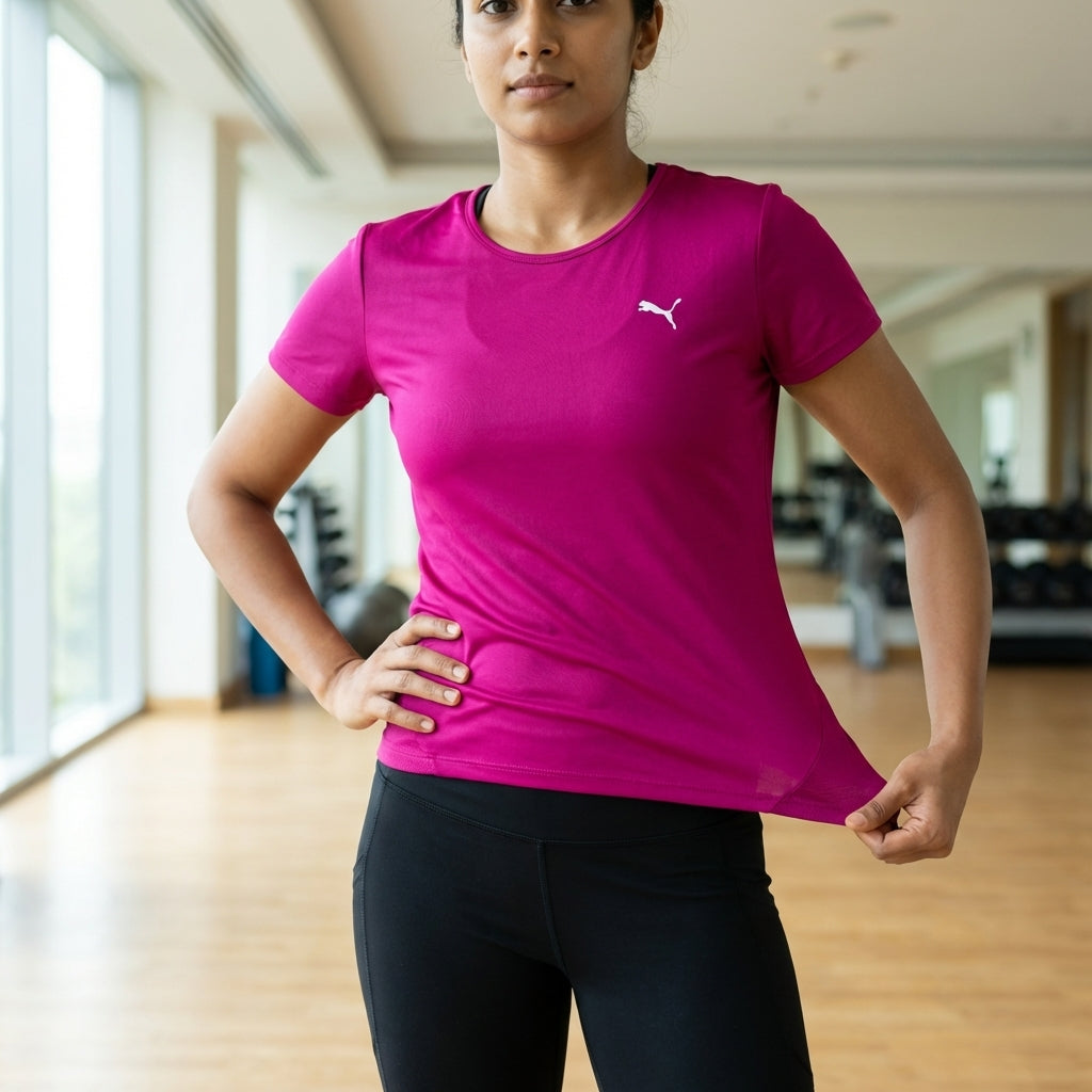 Puma Women's India Active Short Sleeve Tee - Magenta