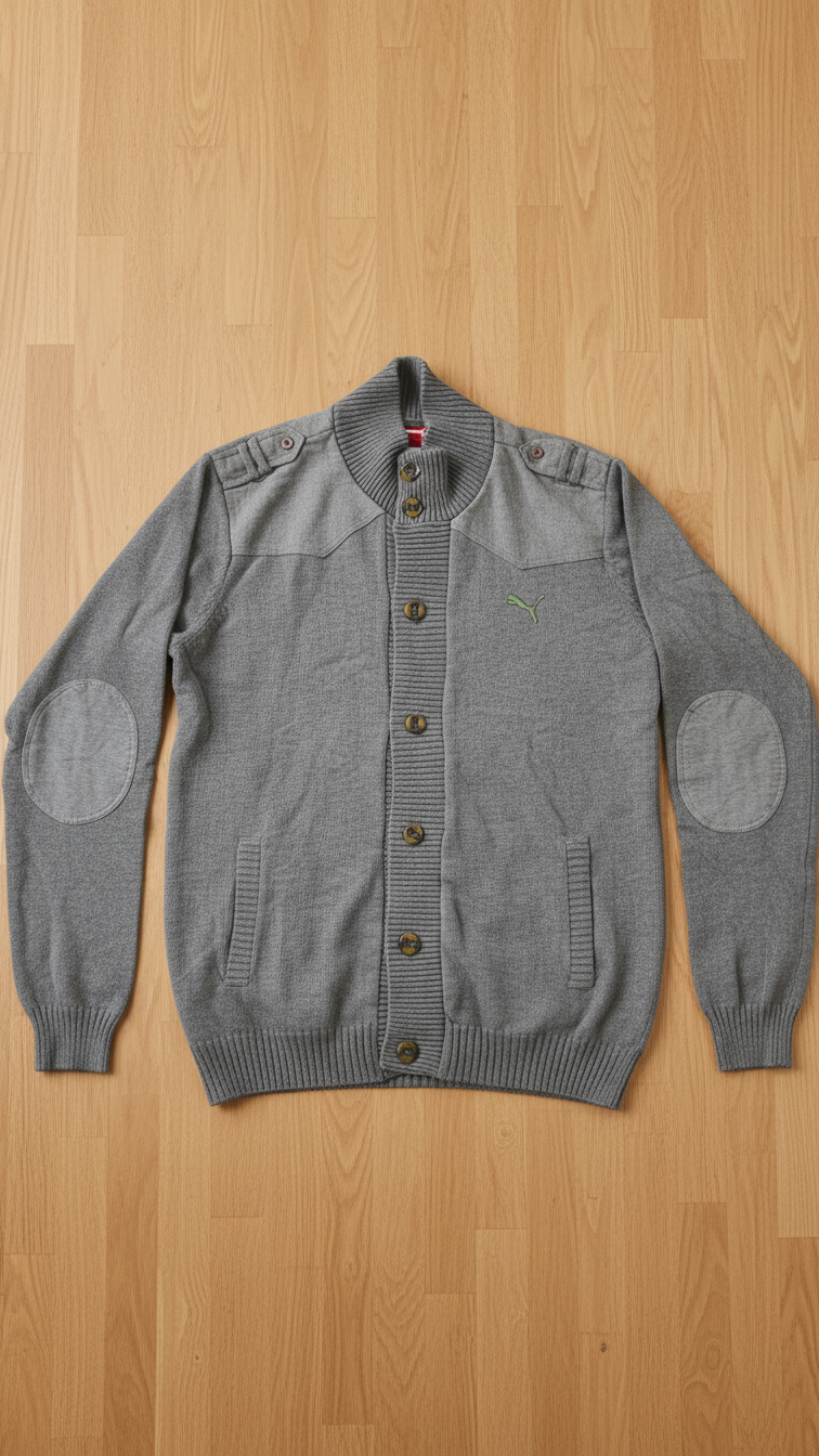 Puma Men's Cardigan Medium Gray Heather