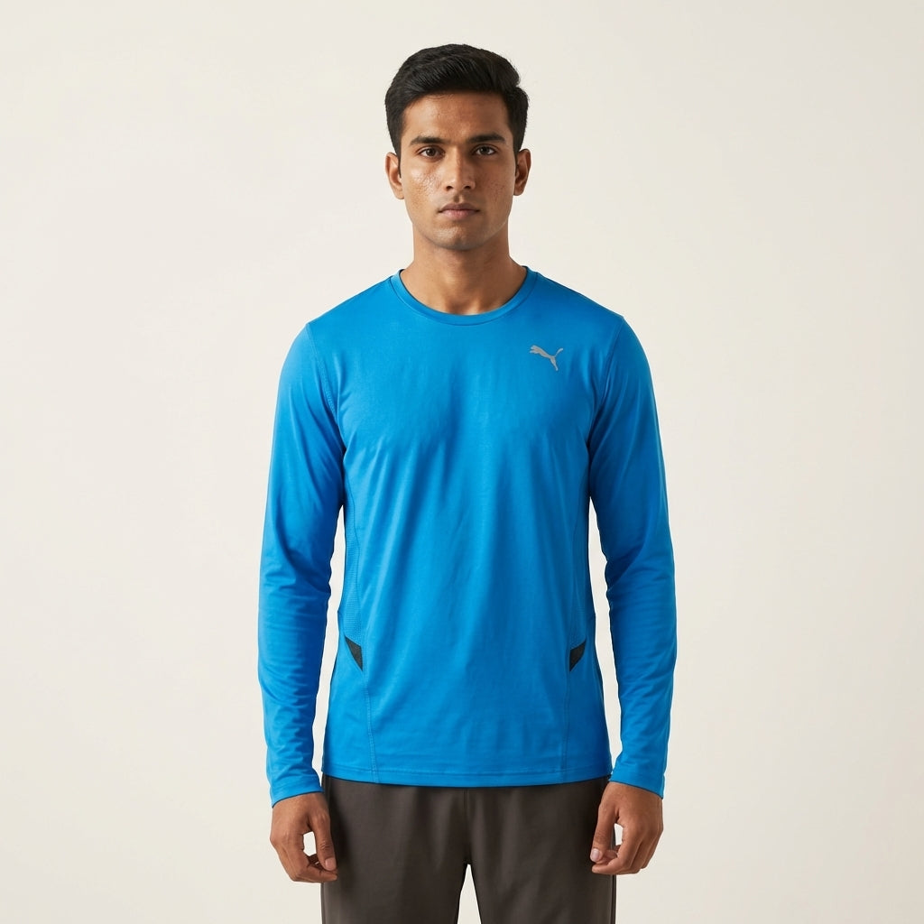 Puma Men's Fitted Long Sleeve Performance Tee in Cloisonne
