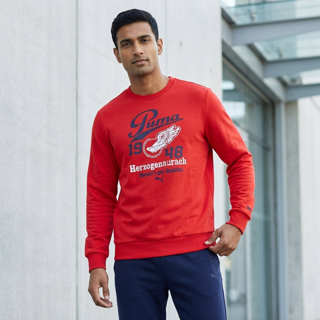 Puma Crew Sweat Fleece 2 Haute Red