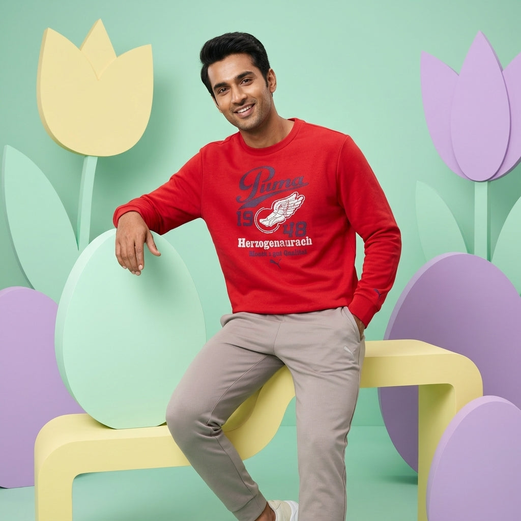 Puma Crew Sweat Fleece 2 Haute Red