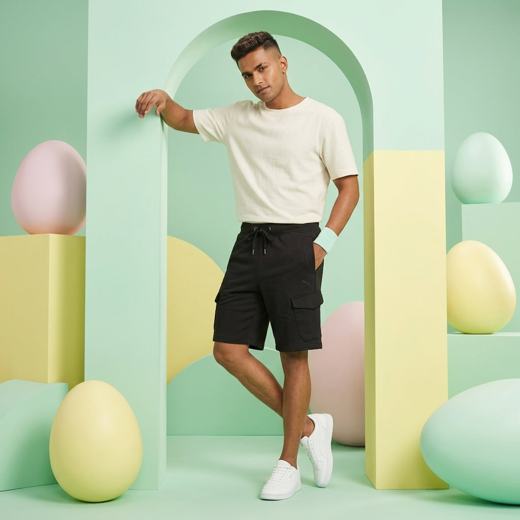 Puma Men's Cargo Pocket Sweat Shorts Black