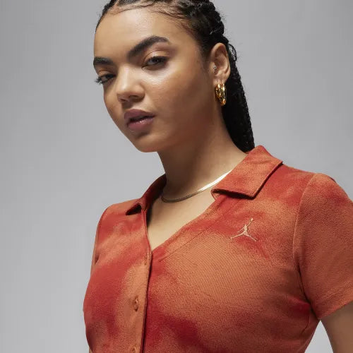Nike W J Short-Sleeve All-Over Print Knit Top