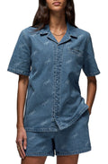 Nike Jordan Women's Short Sleeve All-Over Print Woven Top