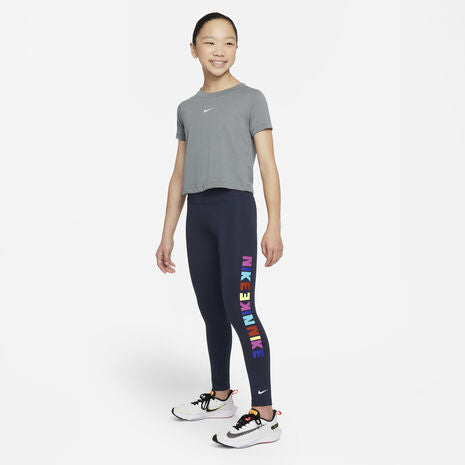Nike Girls Dri-FIT One Tight Logo Print