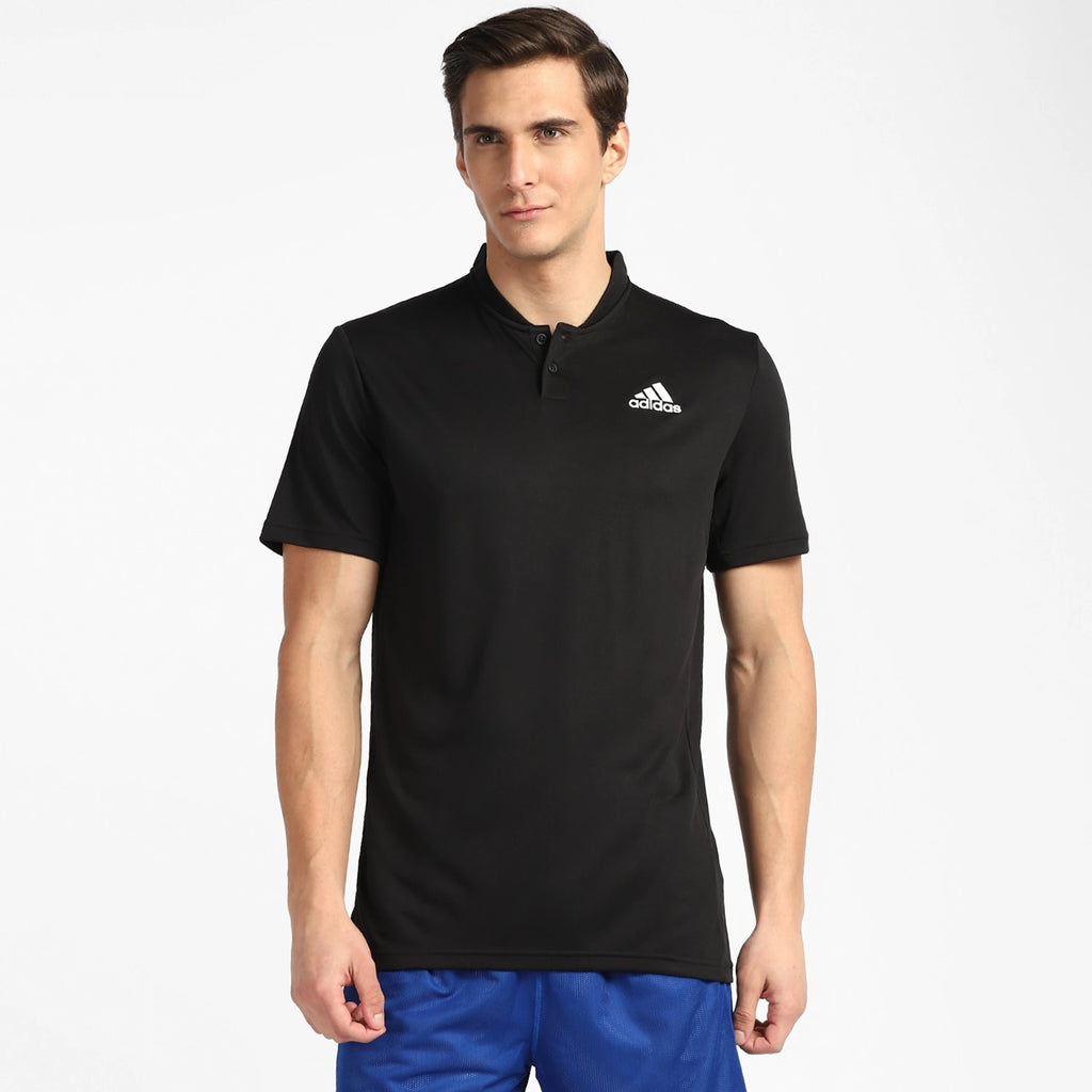 Adidas Men Polo Neck Short Sleeve Logo Print T-Shirt