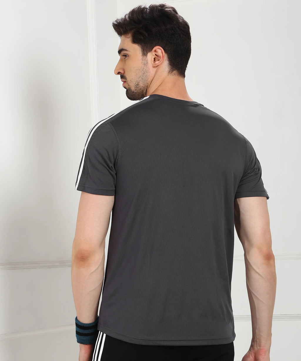 Adidas Solid Plain T-Shirt Grey