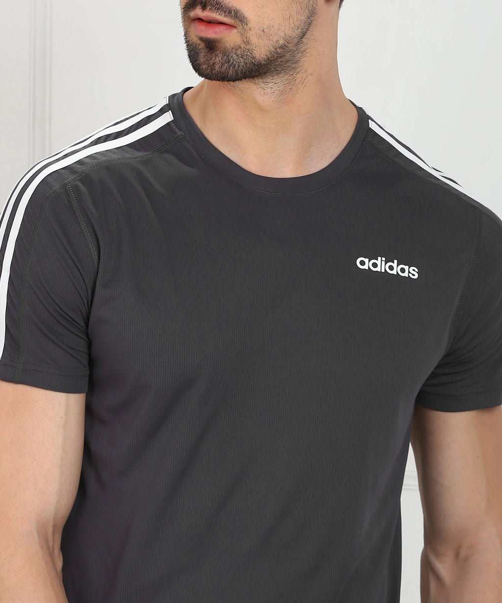 Adidas Solid Plain T-Shirt Grey