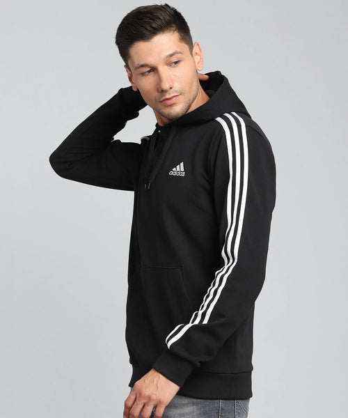 Adidas Men's Full Sleeves Turtle Neck Striped Sweatshirt