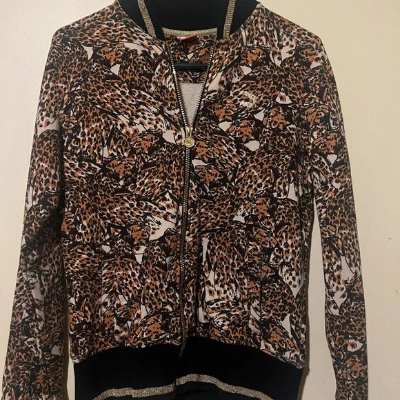 Puma Women's Printed Bomber Sweat Cashew