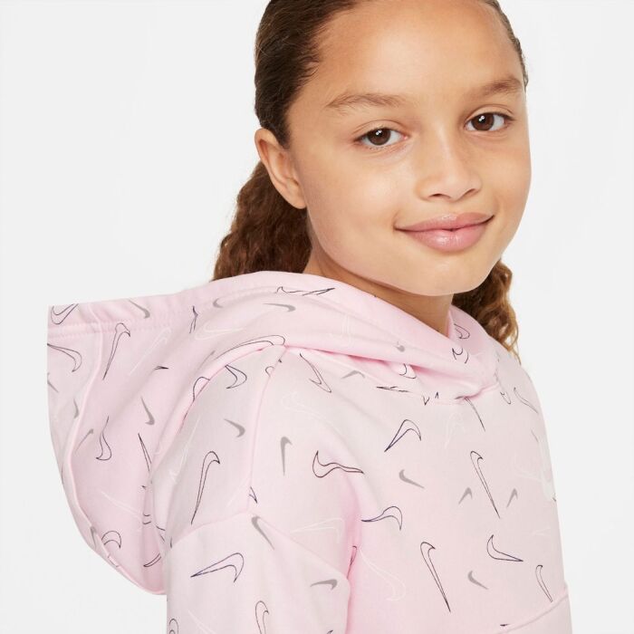 Nike Girls' Sportswear Fleece All-Over Print Hoodie