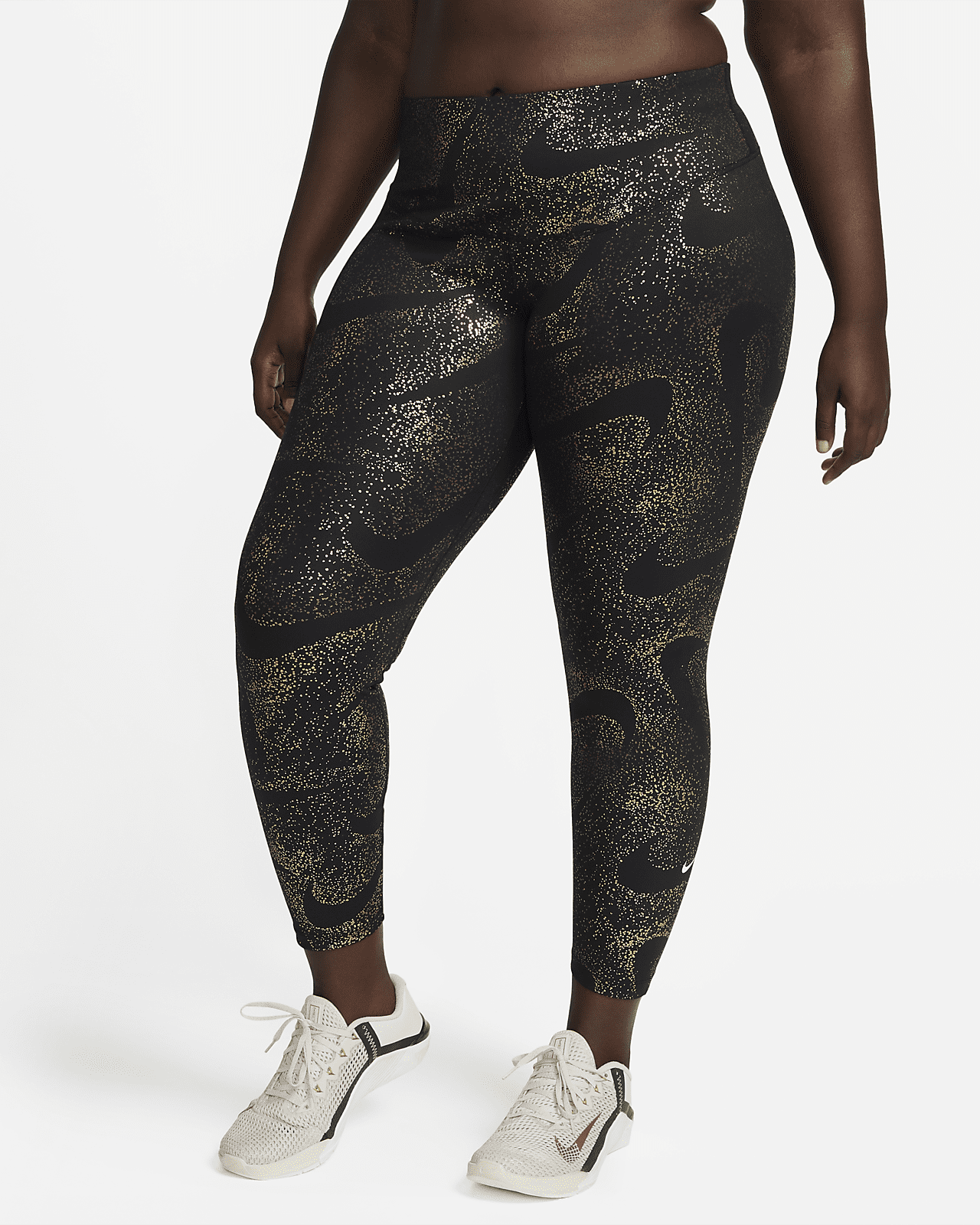 Nike Women's Dri-FIT One Mid-Rise All-Over Print Tights - Plus Size