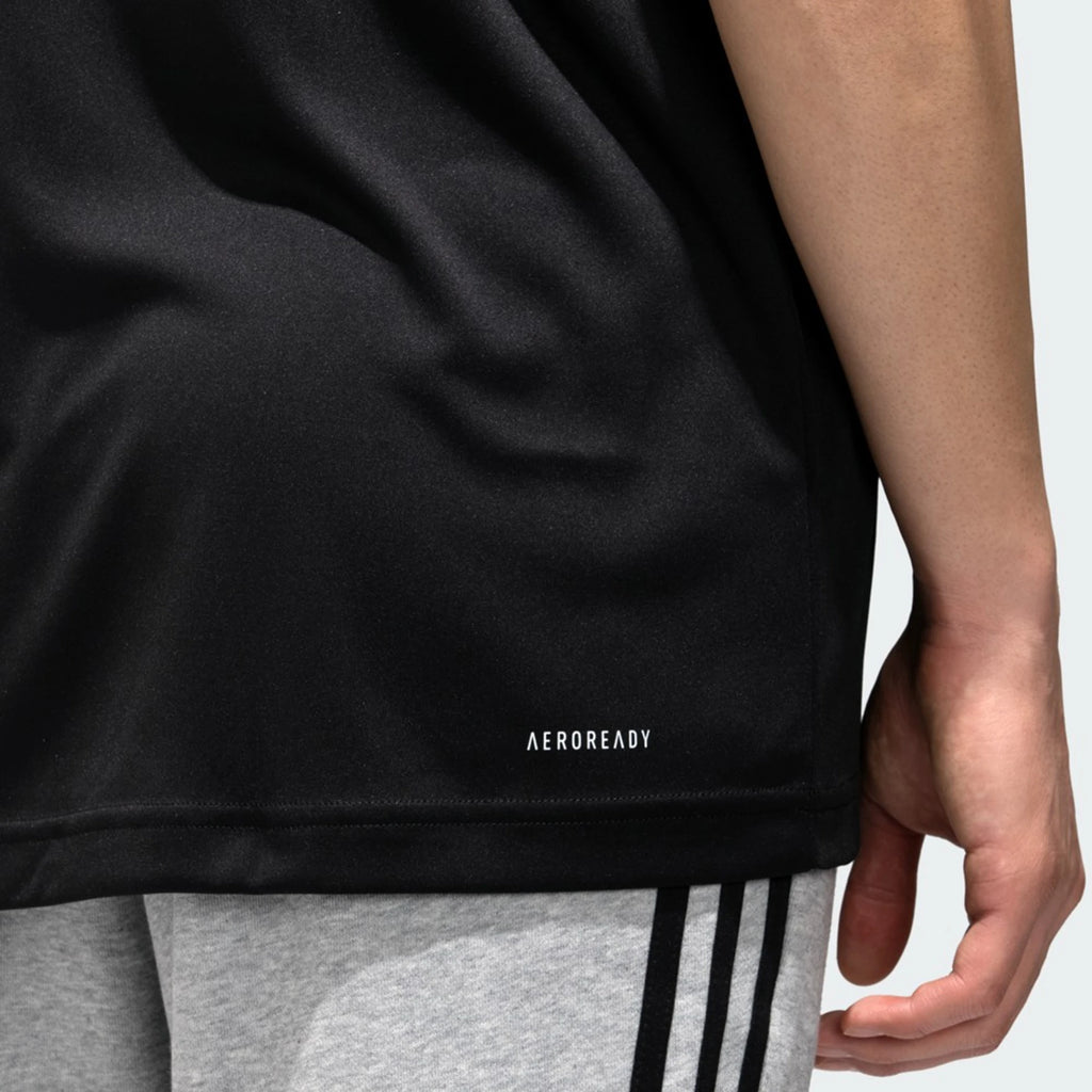 Adidas Striped and Plain Black T-Shirt