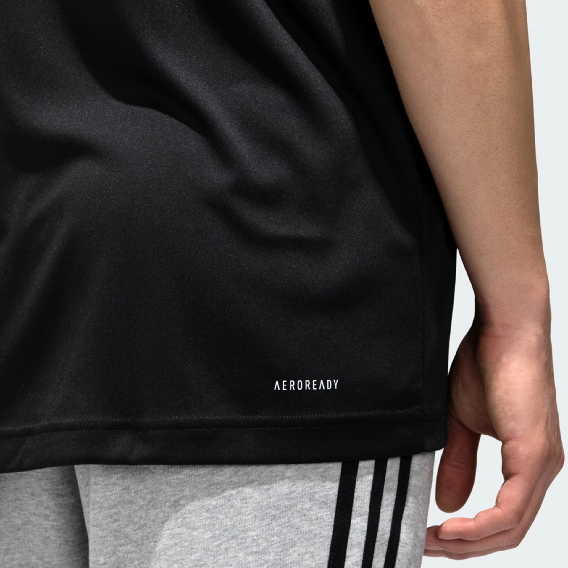 Adidas Striped and Plain Black T-Shirt