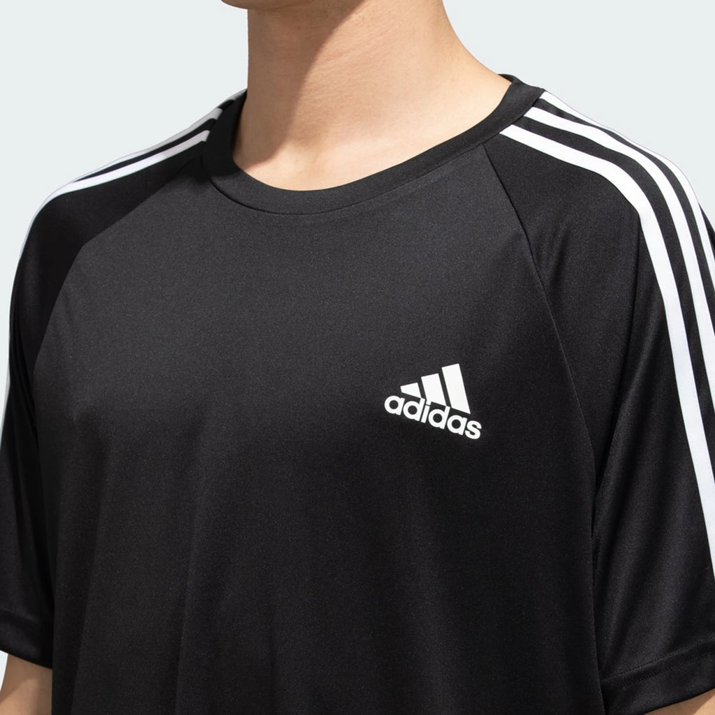 Adidas Striped and Plain Black T-Shirt