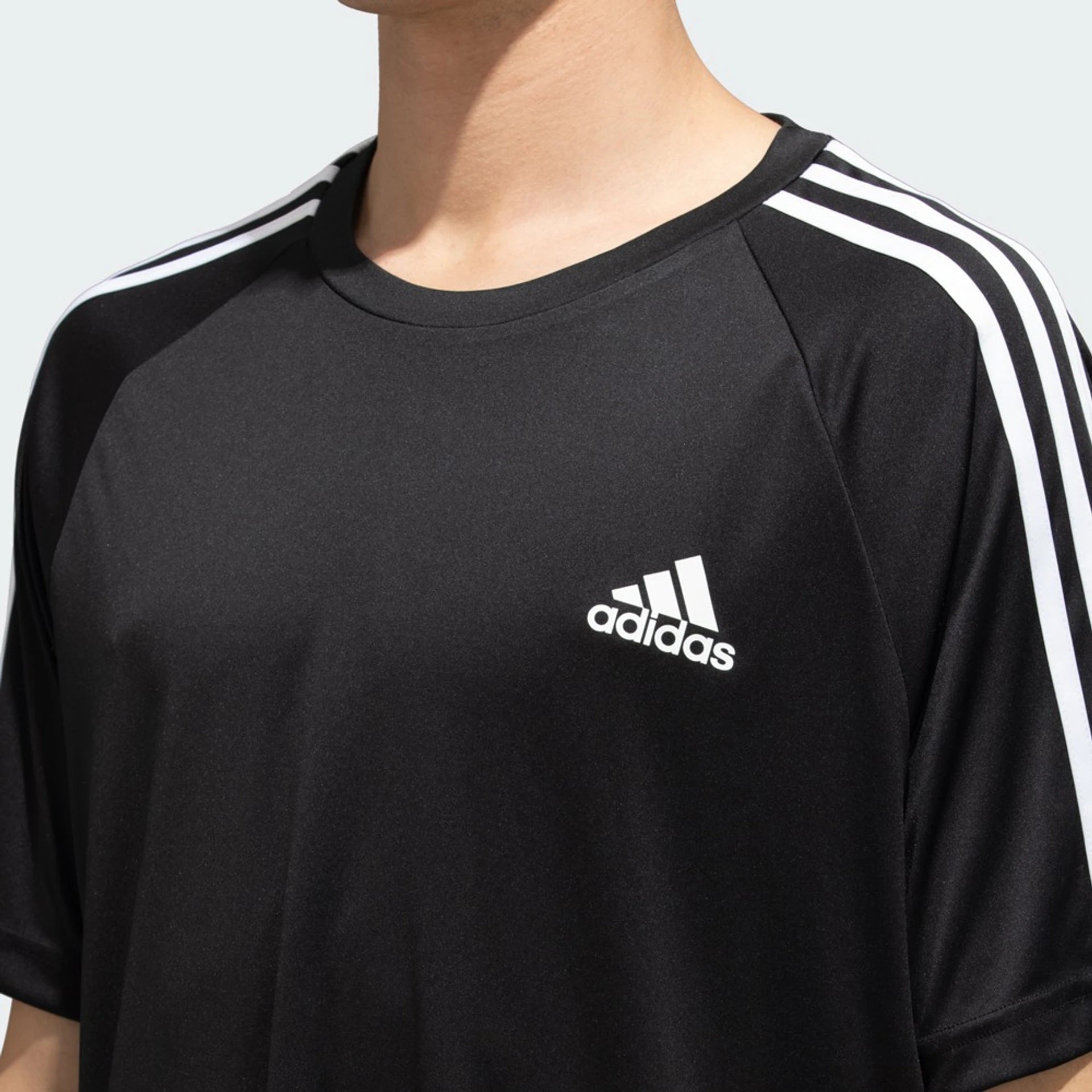 Adidas Striped and Plain Black T-Shirt