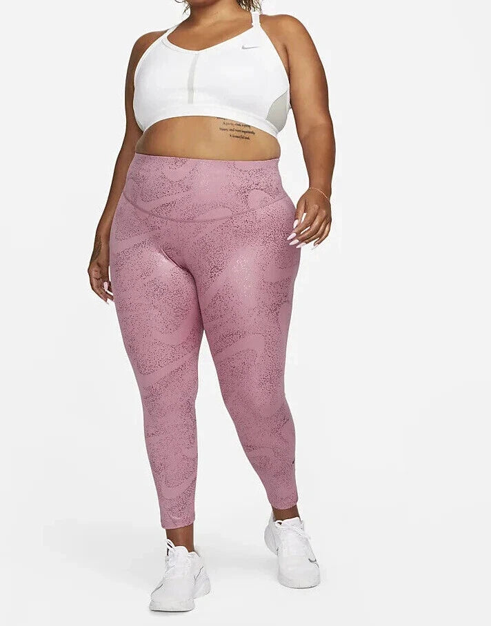 Nike Women's One Dri-FIT All-Over Print Mid-Rise Plus Tights