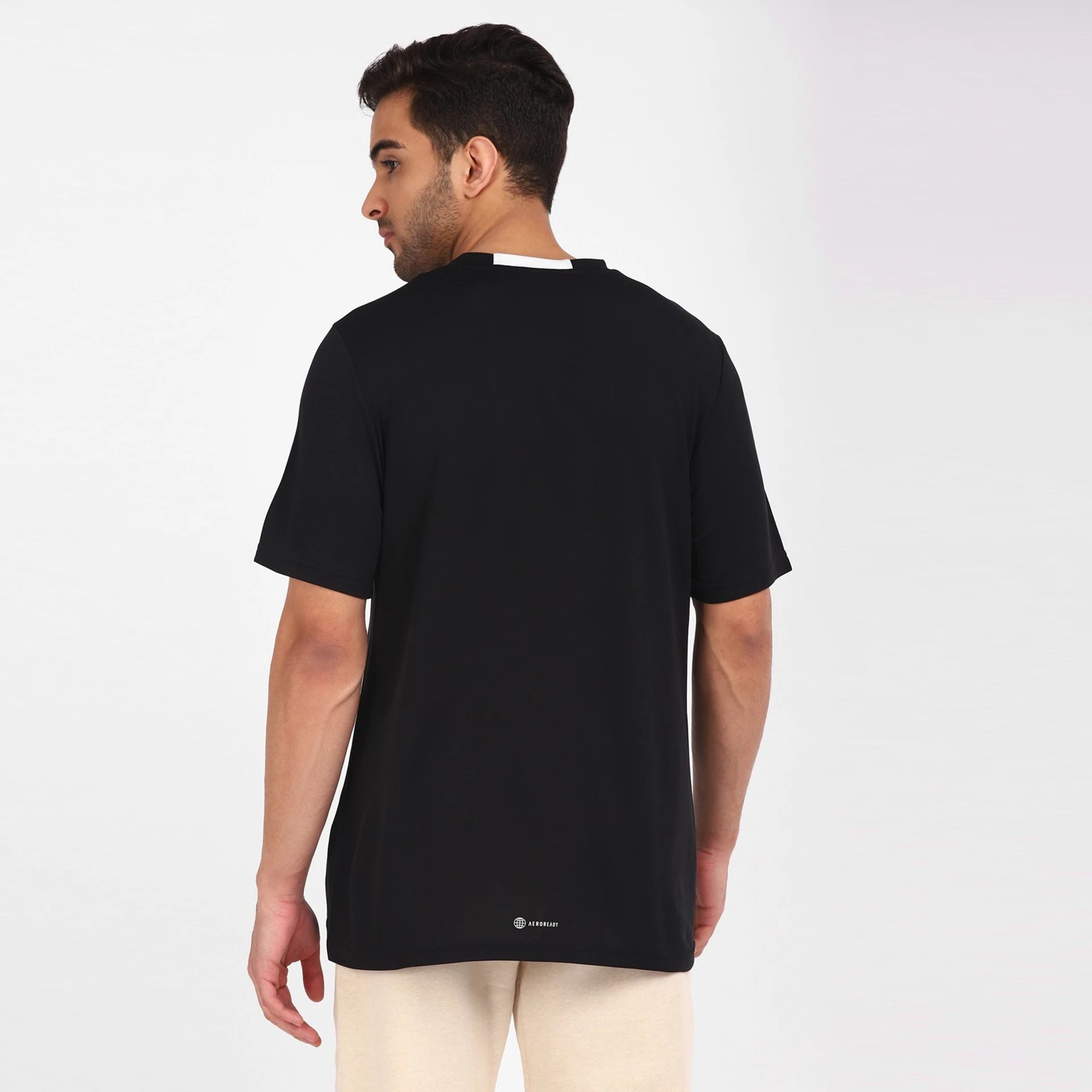 Adidas Solid Plain T Shirt Black