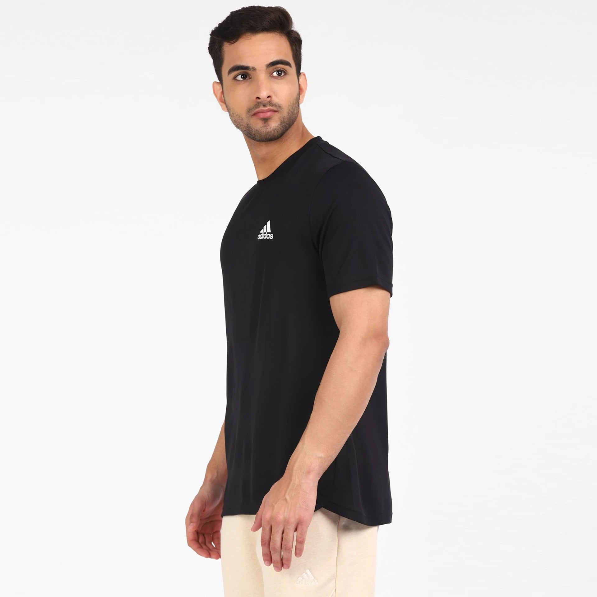 Adidas Solid Plain T Shirt Black